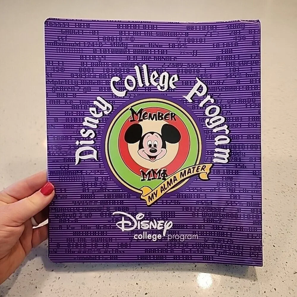 Walt Disney College Education purple Folder Binder Empty Mickey Mouse Logo